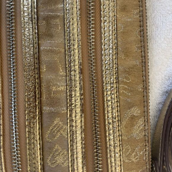 Vintage Coach Women's Poppy Metallic Gold Crossbody 2000’s Y2K Purse Bag - Picture 10 of 12